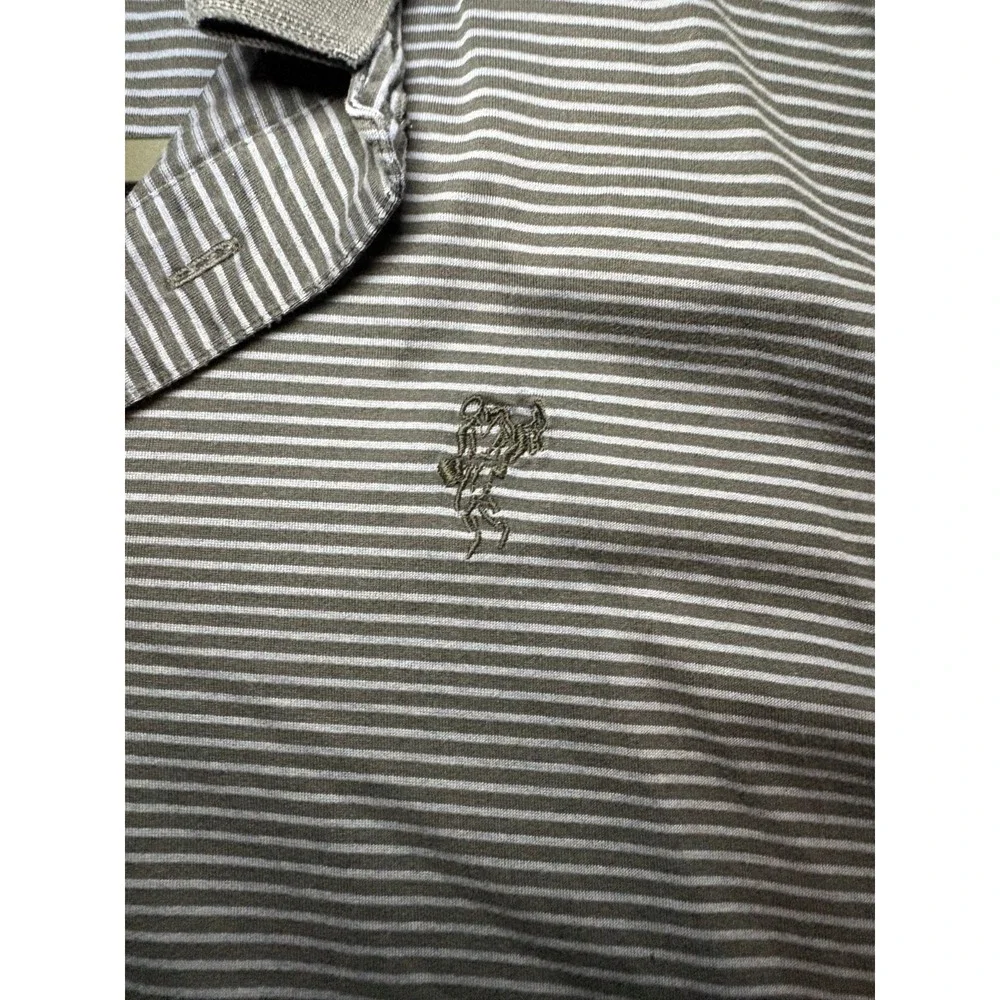 Ashworth Black Double Mercerized Cotton‎ Striped Polo Size XL